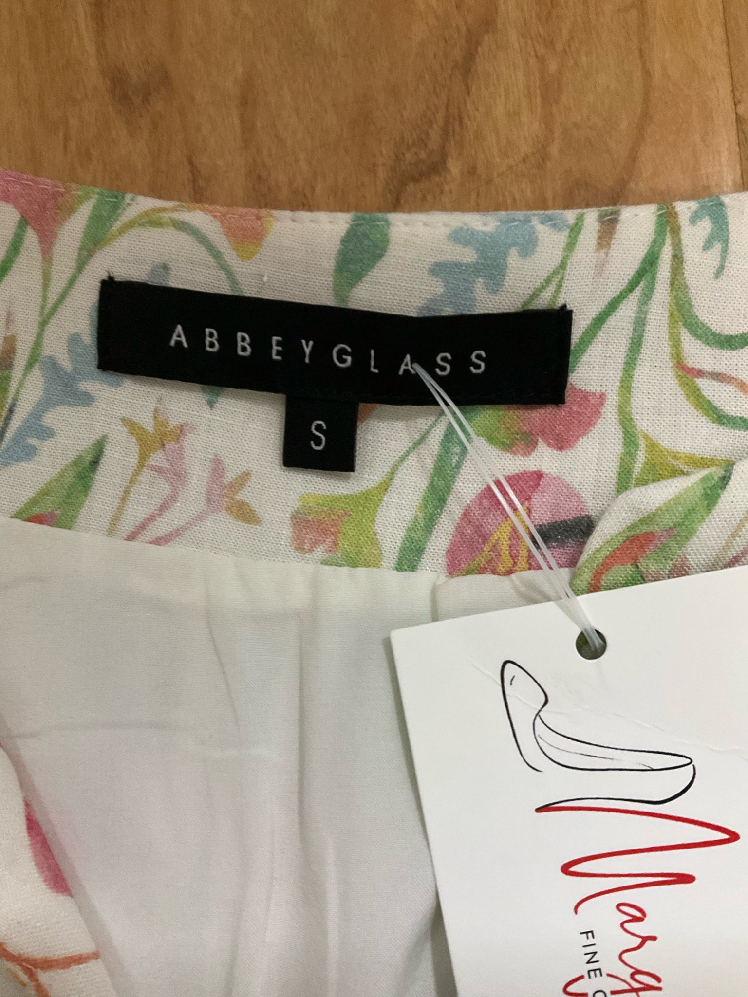 Abbey Glass Watercolor Floral Viscose Linen Tunic Dress Size Small