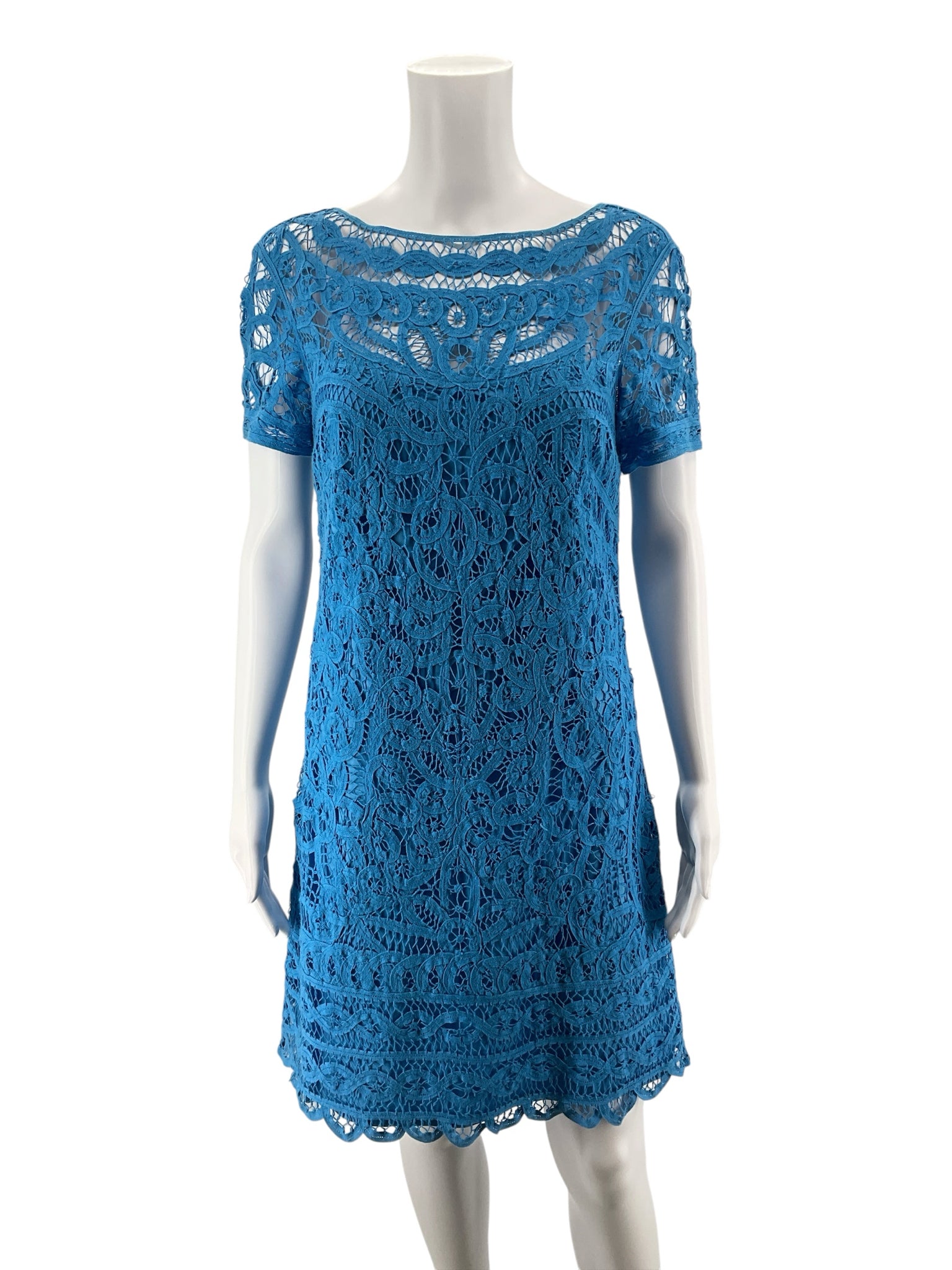 Lilly Pulitzer Size M Turquoise Lace Pre-Owned Ladies Dress