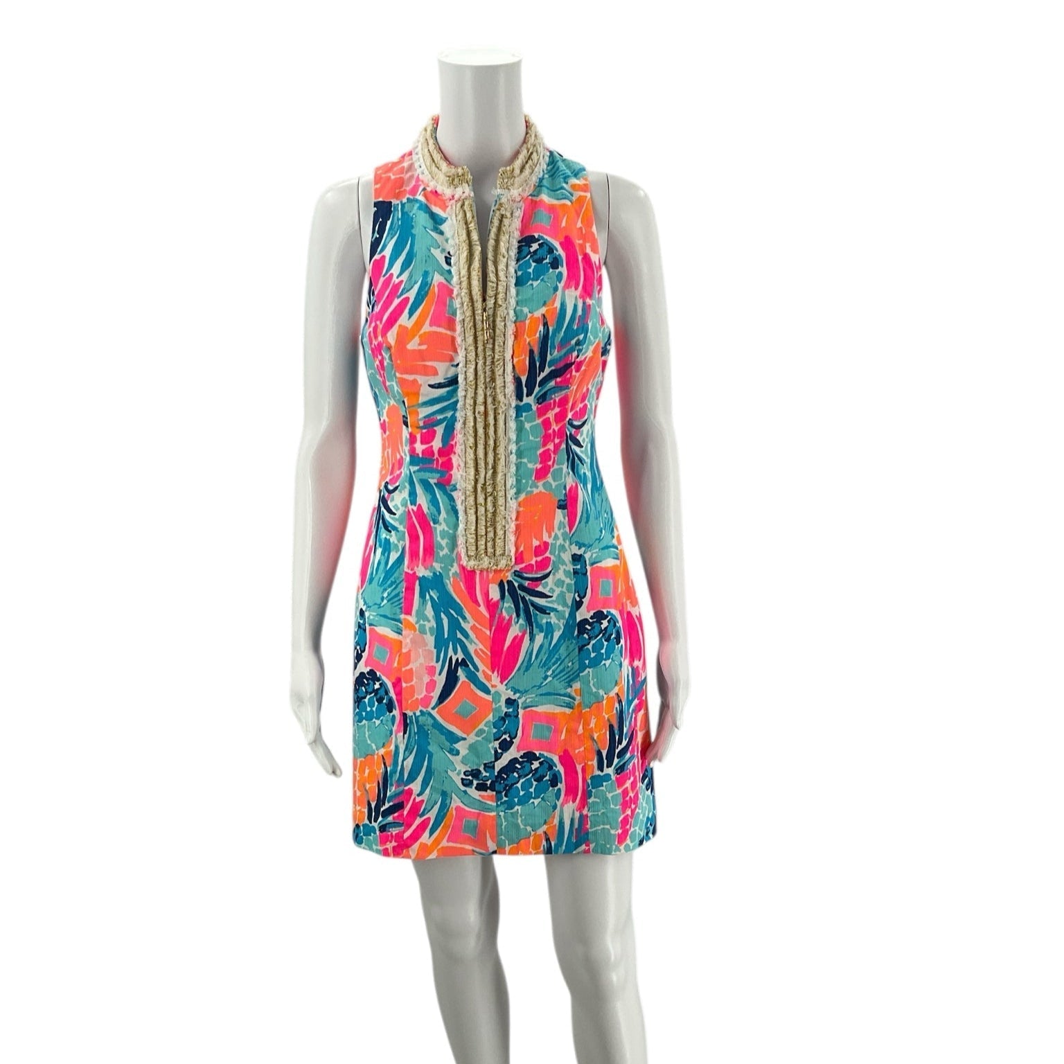 Lilly Pulitzer Pink/Orange/Blue Floral Pre-Owned Ladies Dress - Size 2 - Margaret’s Fine Consignment