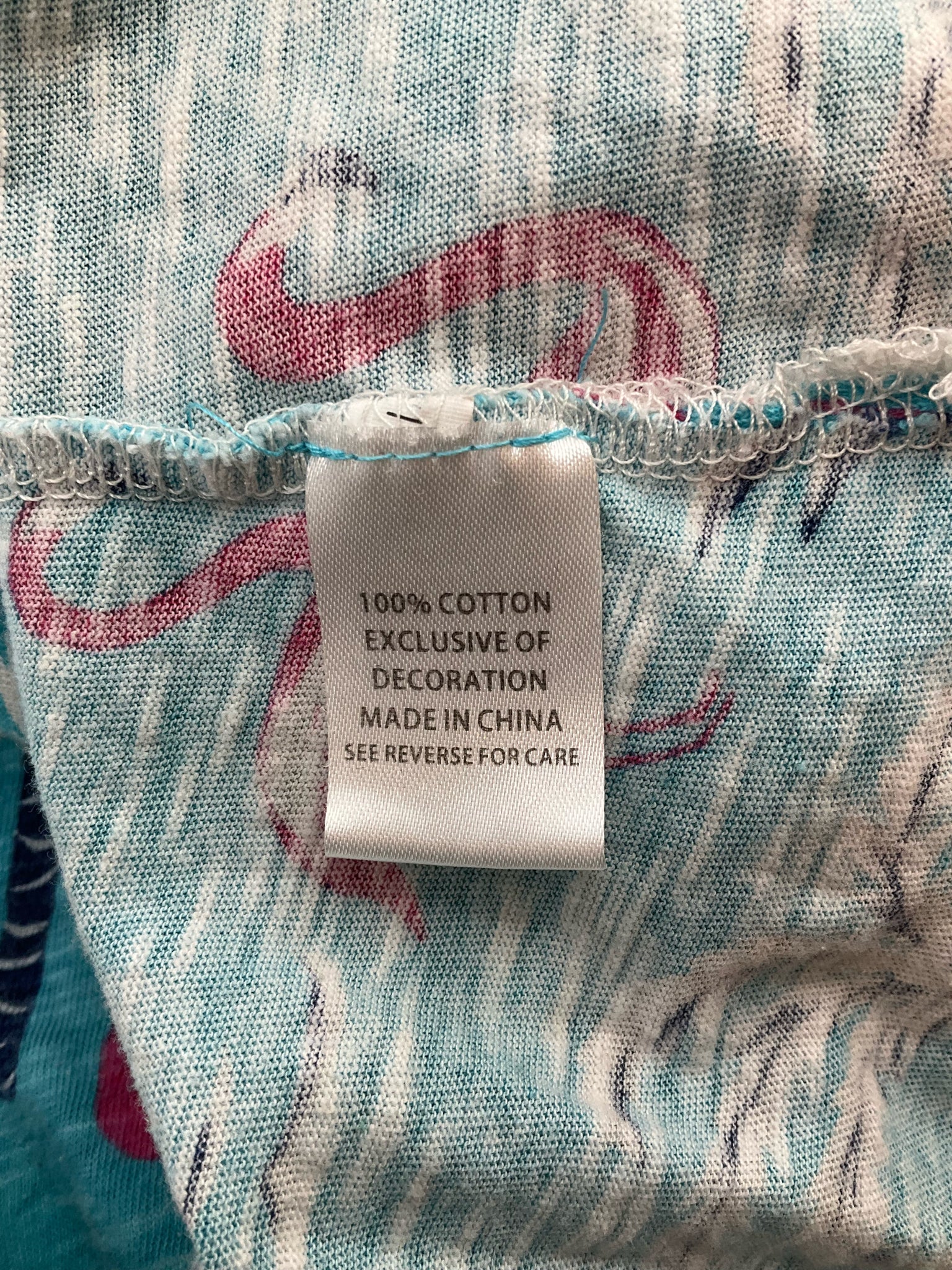 Sunsets & Sweet Tea Turquoise/Multi Flamingo Ladies Top - Size Medium - Margaret’s Fine Consignment