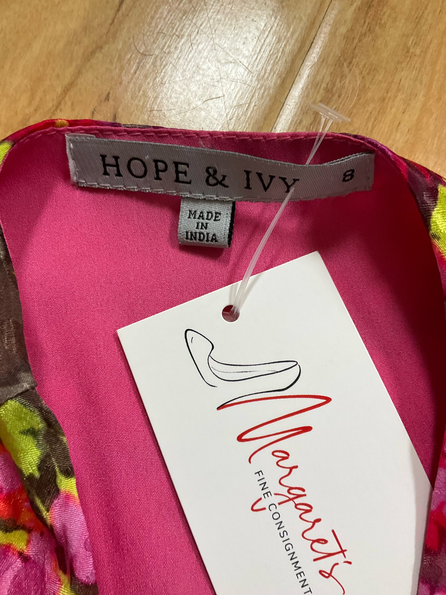 Hope & Ivy Size 8 pink/yellow/green Floral Pre-Owned Ladies Dress