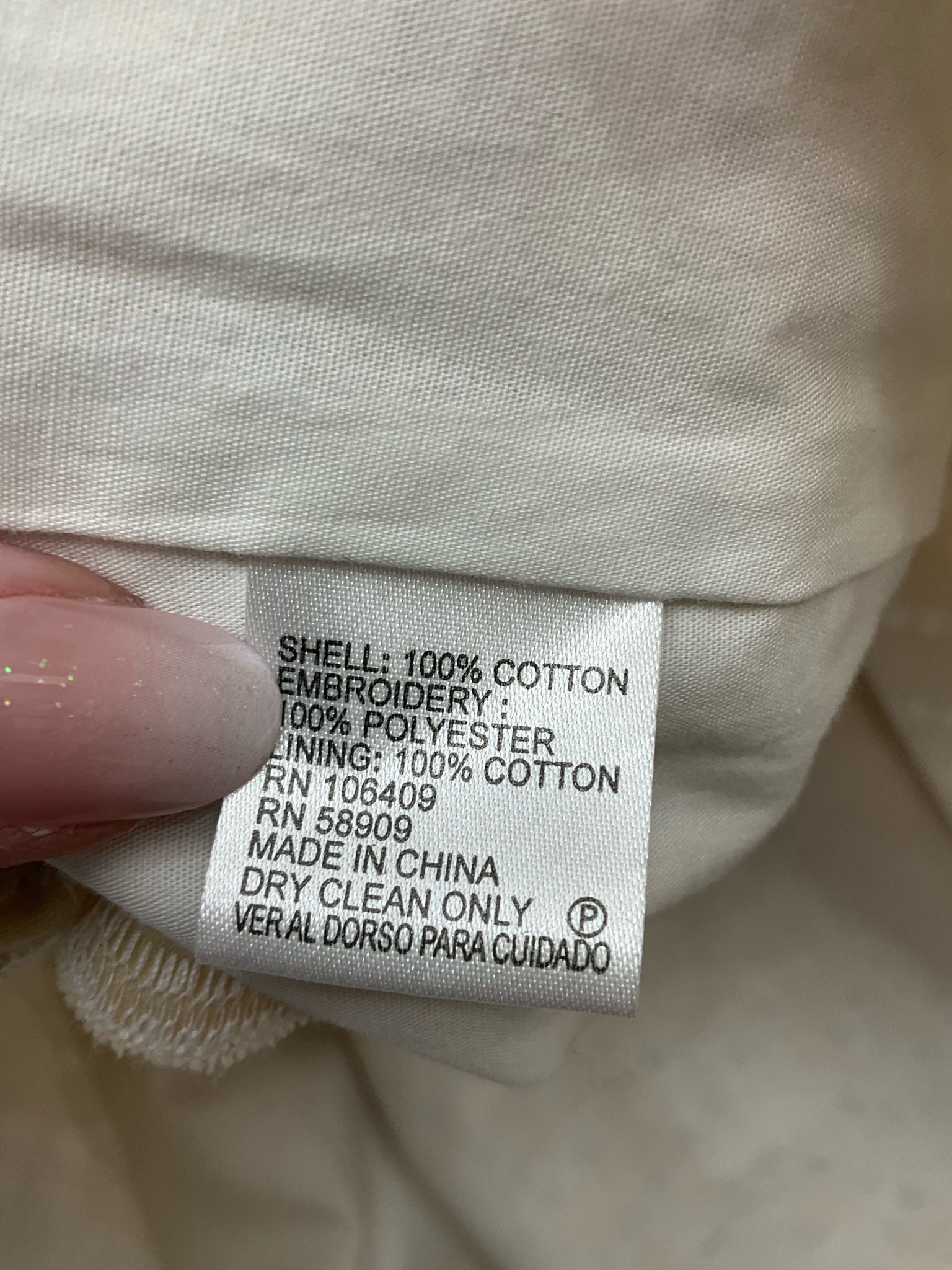Antonio Melani tan/white A-Line Geometric Eyelet Shirtdress Tan Beige Cotton Size 8 - Size 8