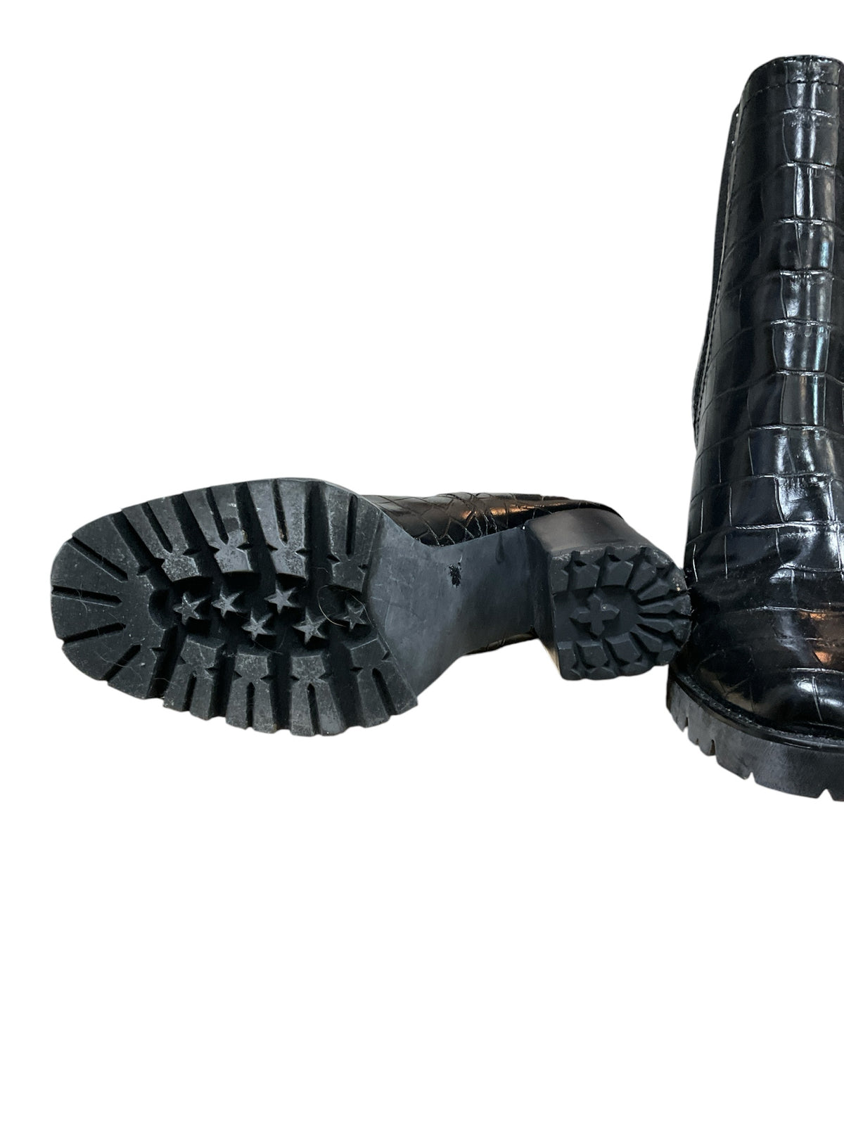 Steve Madden Shoe Size 8 Black crocodile Pre-Owned Ladies booties