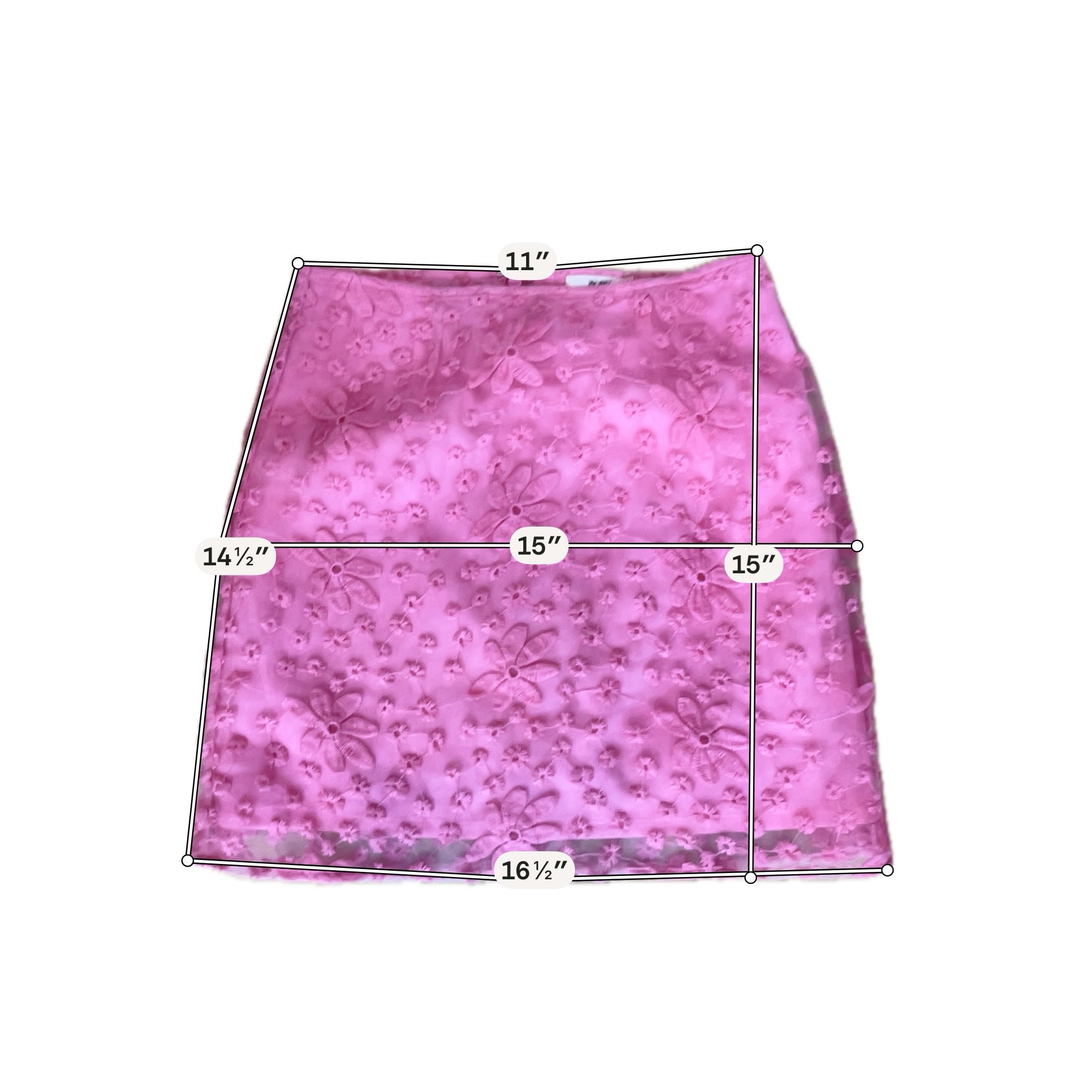 mi ami Pink Floral Embroidered Mesh Two-Piece Skirt Set | Size XS
