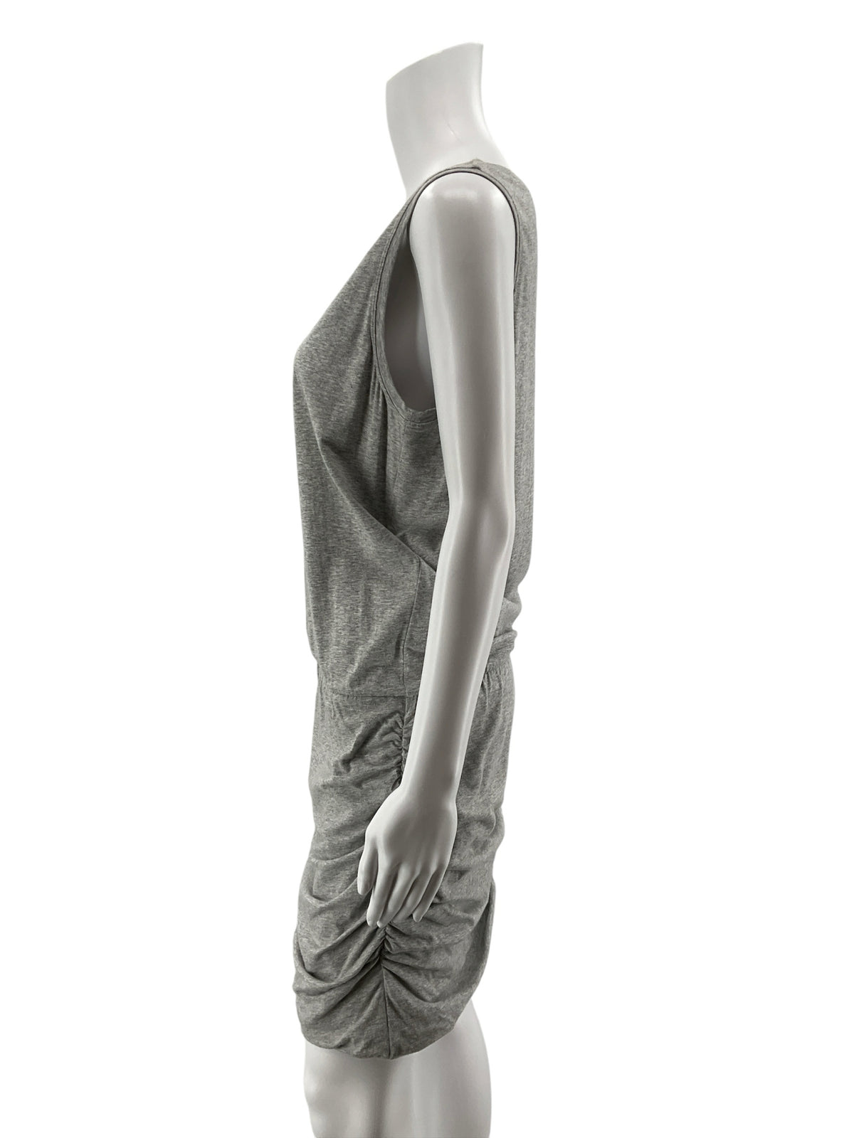 cabi Ruched Tank Dress Heather Gray Sleeveless Cotton Blend | Size Medium