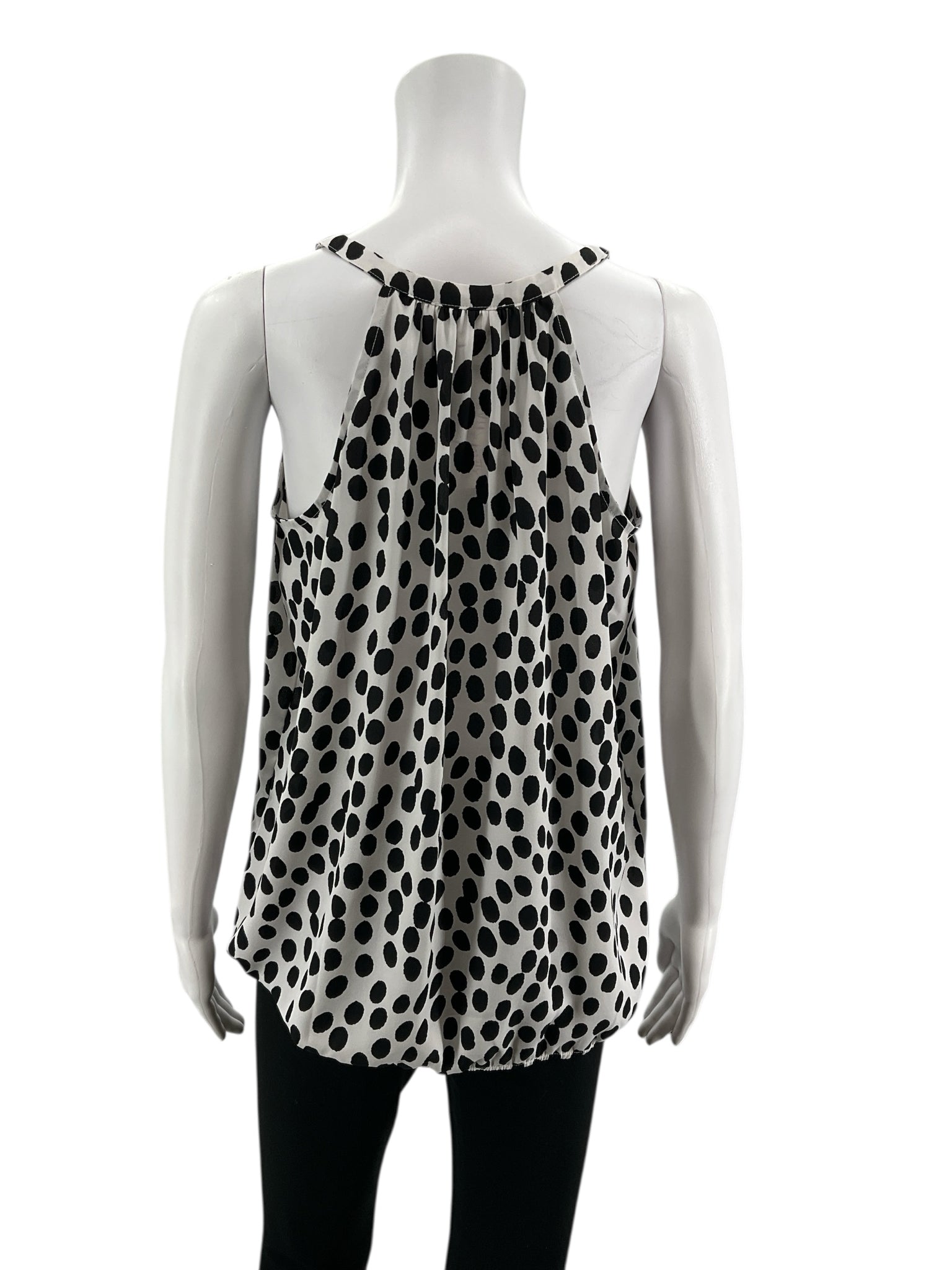 Loft white/black Sleeveless White and Black Polka Dot Sleeveless Blouse Top Size Small - Size S