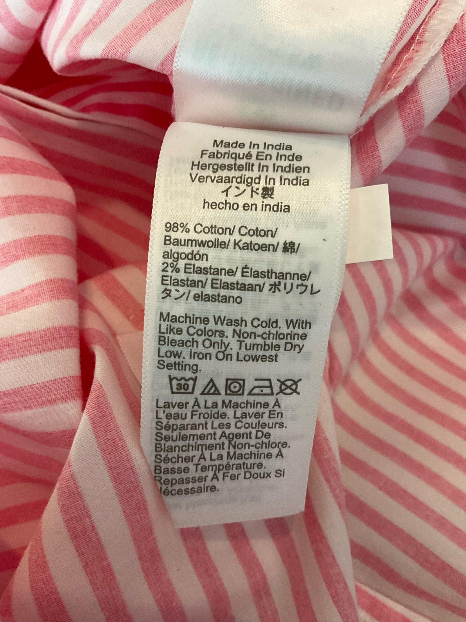 J. Crew Striped Sleeveless Button-Down Top Pink White XS