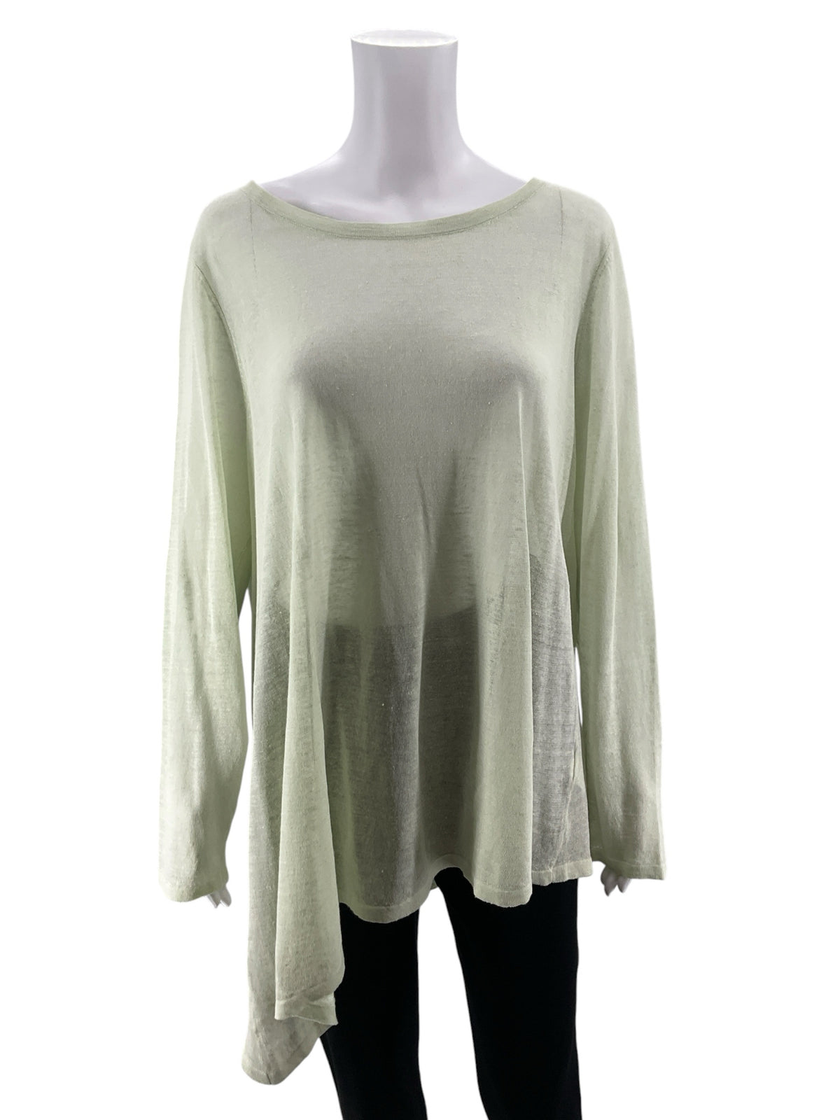 Eileen Fisher Eileen Fisher Fine Organic Linen Crepe Knit Top - Pastel Green - Size XL NWT - ONLINE ONLY