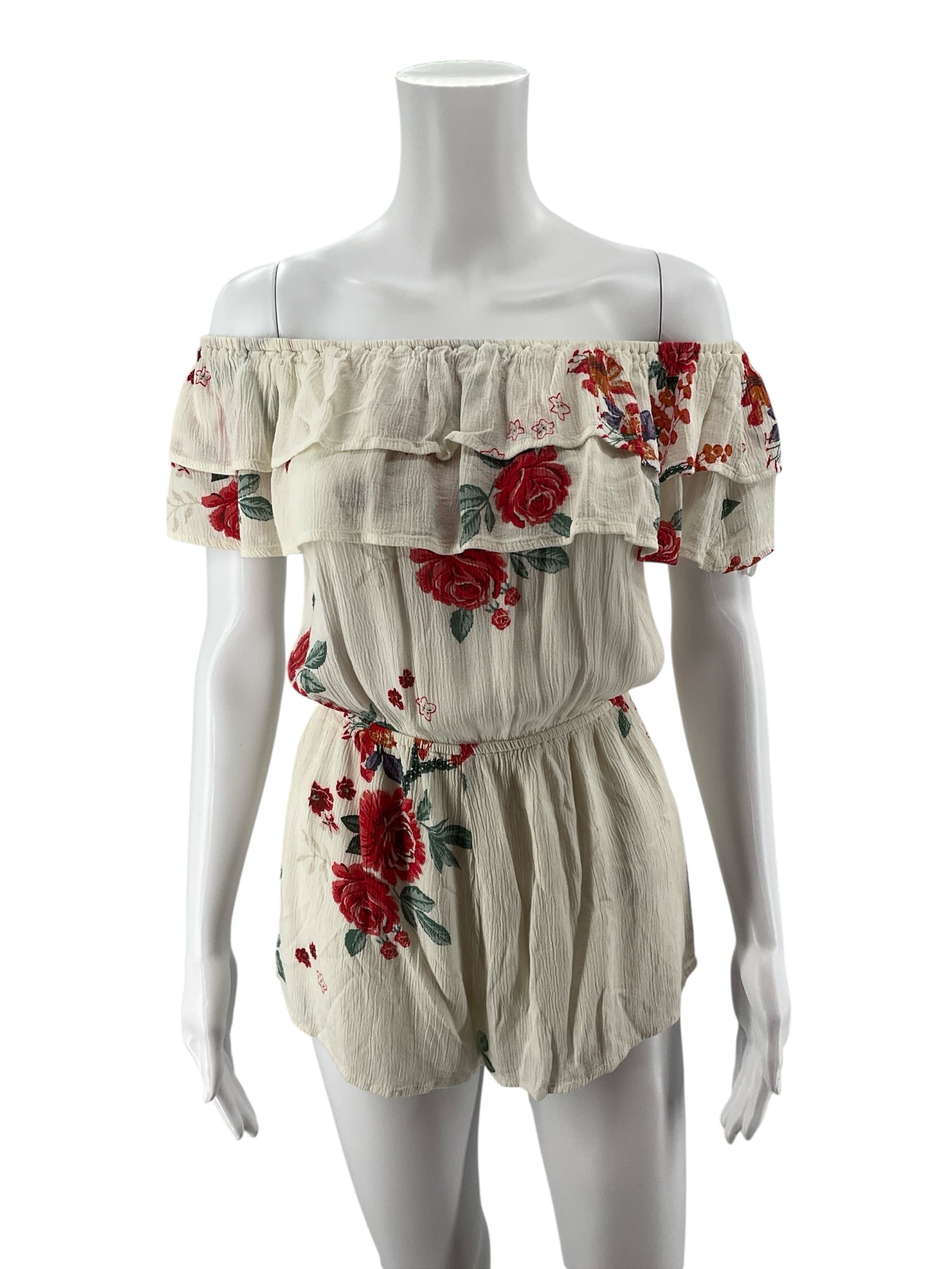Illa Illa Off The Shoulder Ruffle Floral Romper Size Small