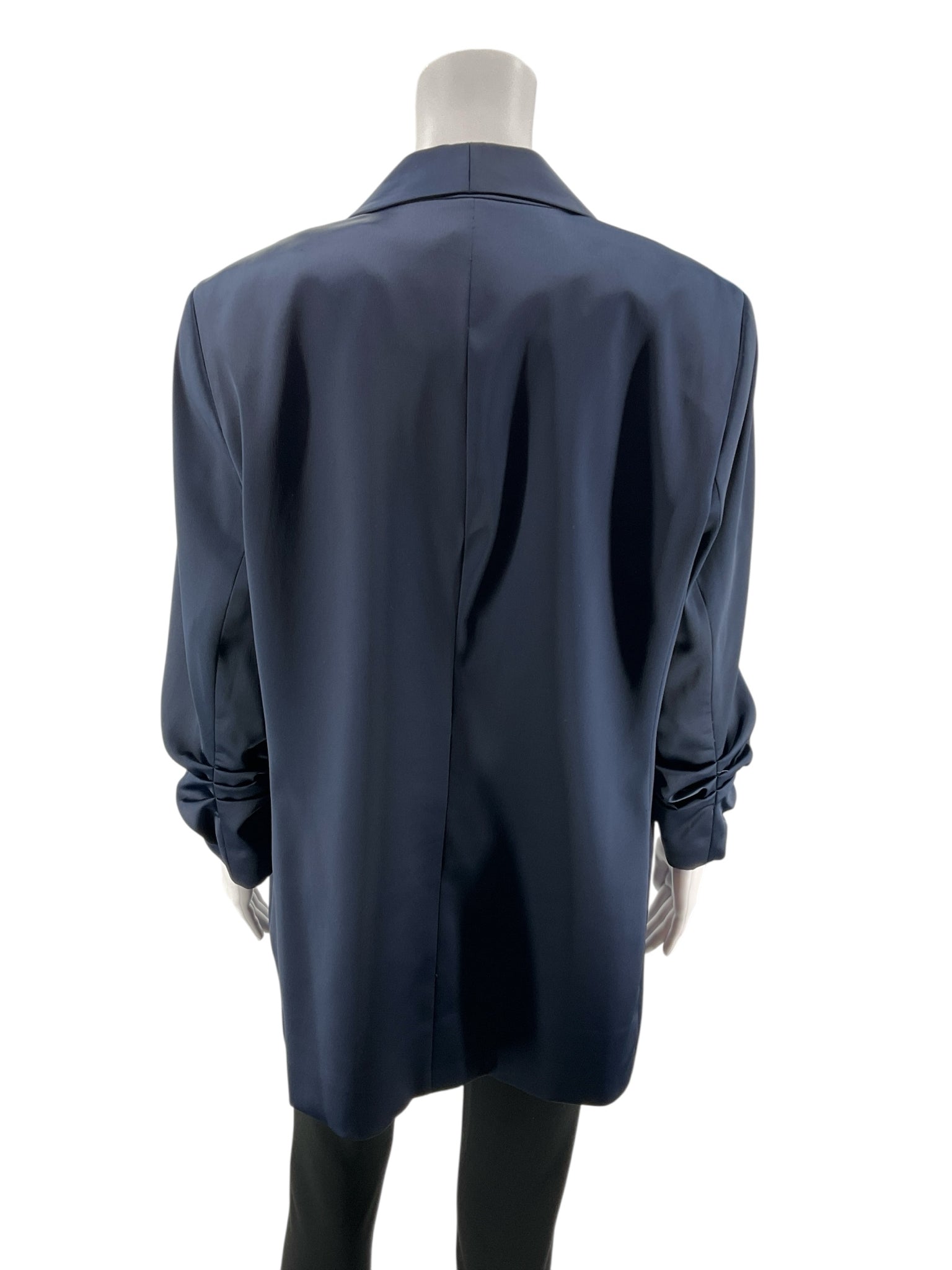 Bar III Navy Blue Ruched 3/4 Sleeve Open-Front Blazer Size XL
