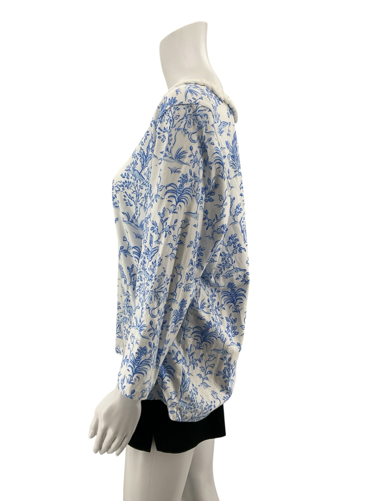 Lilly Pulitzer Marlowe Top XL Toile Me About It Giraffe Print Braided Neckline
