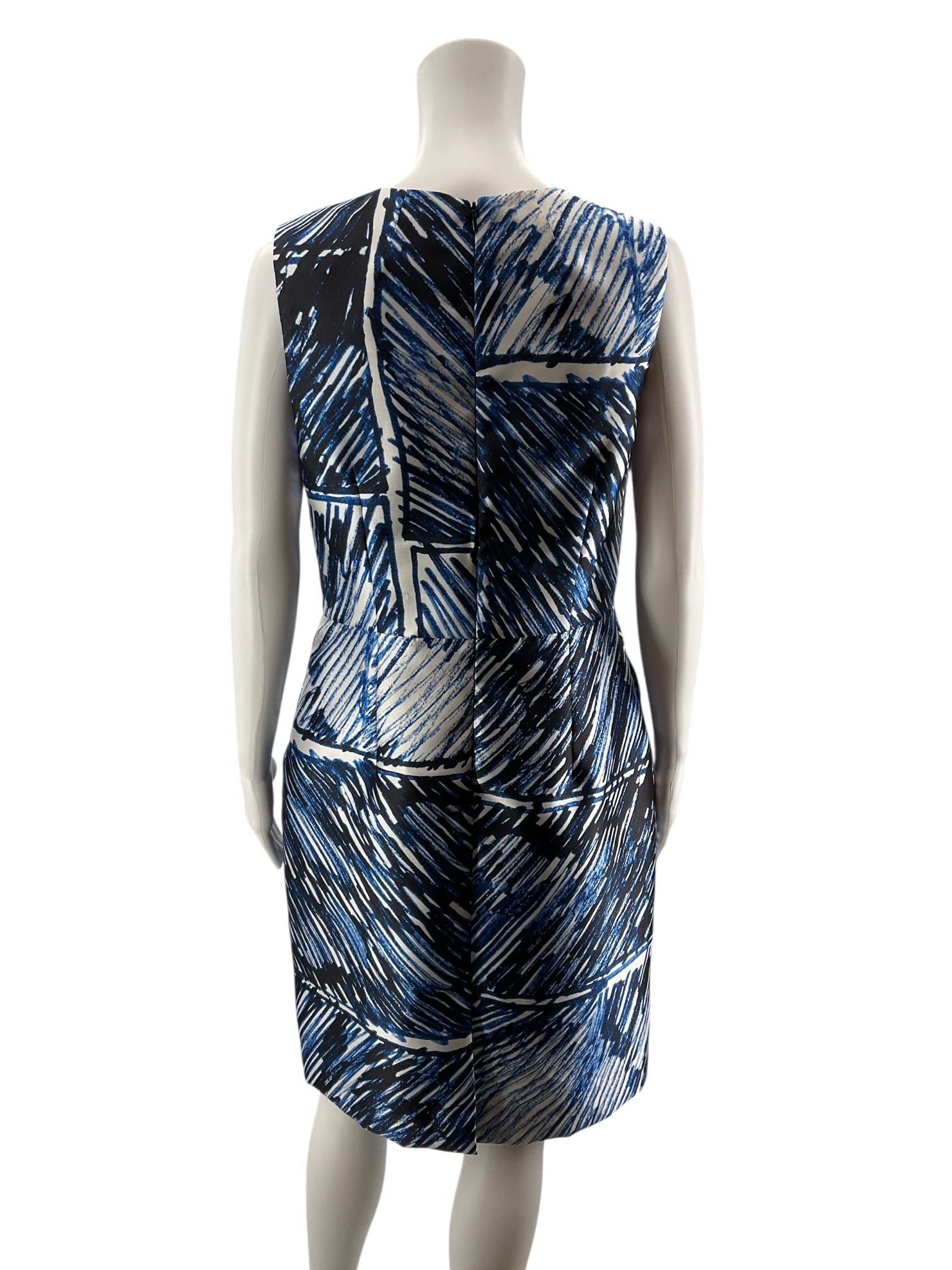 Milly Abstract Scribble Print Sheath Dress Made in USA Size 10