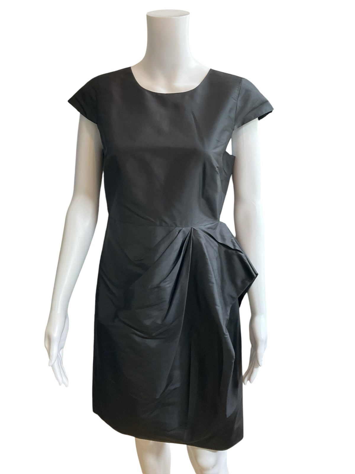 J.Crew Collection Silk Taffeta Side-Drape Sheath Dress Black Size 4 - ONLINE ONLY