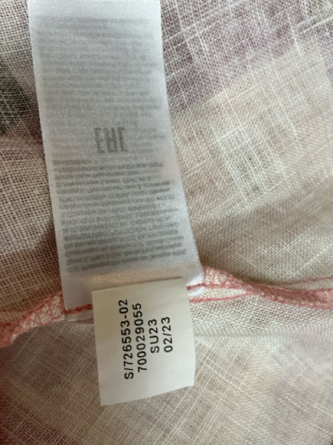 Banana Republic Elessa Linen Mini Dress Geometric Print Pink Tan Size 4