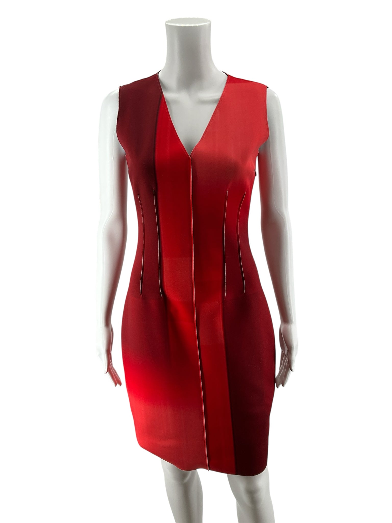 Tahari Red & Black Ombré Colorblock Sheath Dress | Size 2