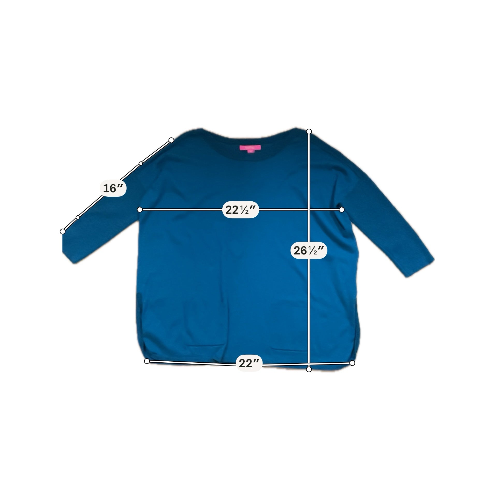 Lilly Pulitzer Amalie Sweater Medium Turquoise Teal Metallic 3/4 Dolman Sleeve