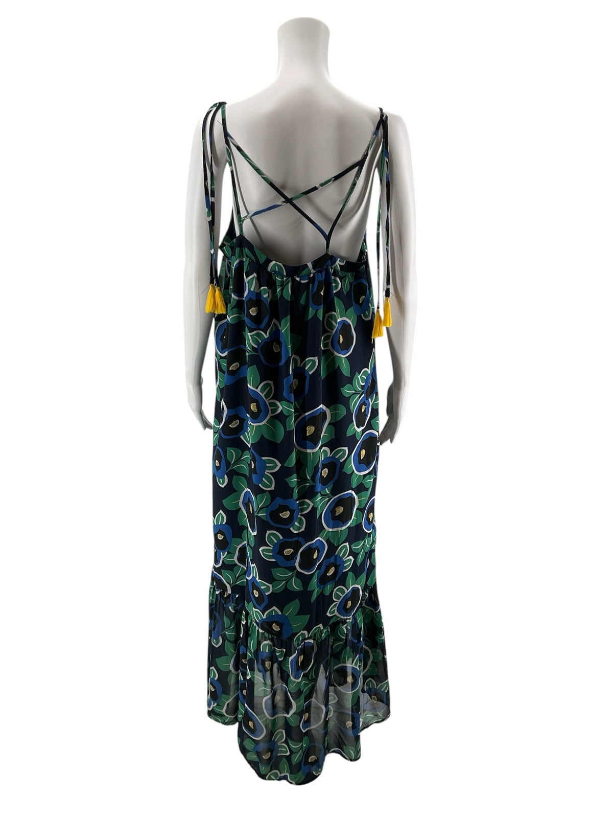 Hayden Los Angeles Floral Open Back Tassel Maxi Dress Size Medium - ONLINE ONLY