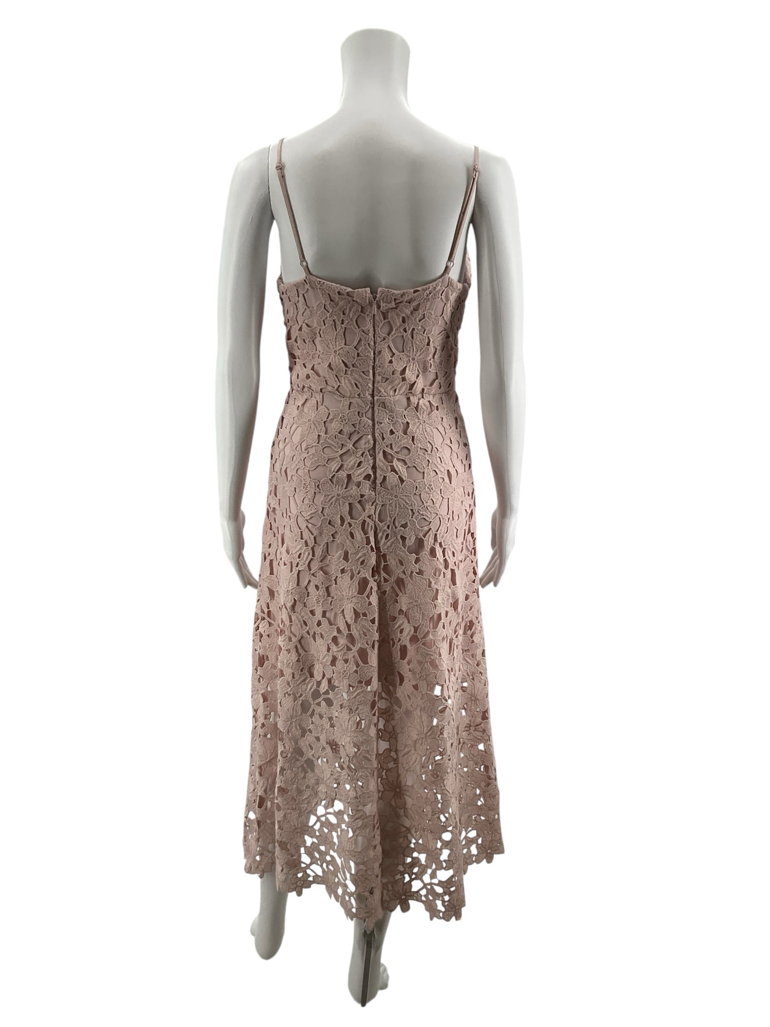 Express Blush Pink Embroidered Floral Lace Cami Midi Dress Size S - ONLINE ONLY