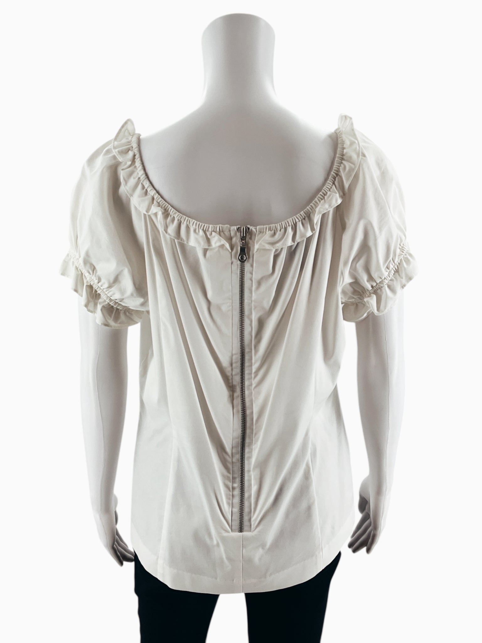 INC - White Solid Pre-Owned Ladies Casual Top - Size 14