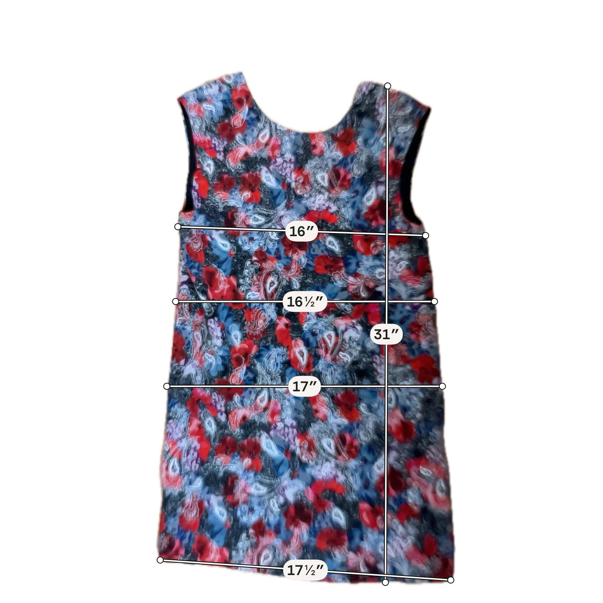 The Kooples red/blue/white Mini Poppy-Print 100% Silk Shift Dress XS NWT Red Blue Floral V-Back - Size XS