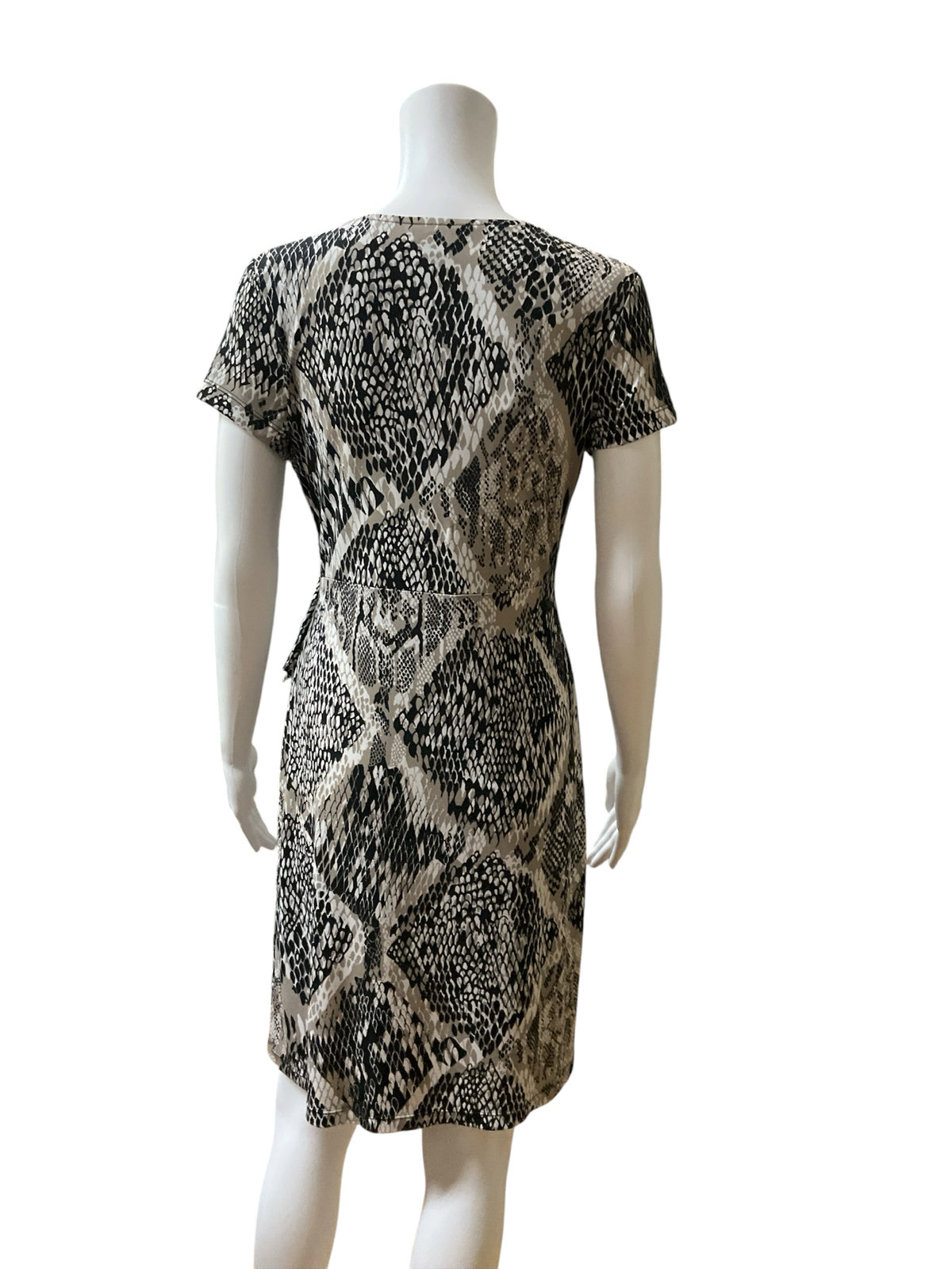 Alfani Petite Brown & Black Snake Print Faux Wrap Dress - Size PP - ONLINE ONLY
