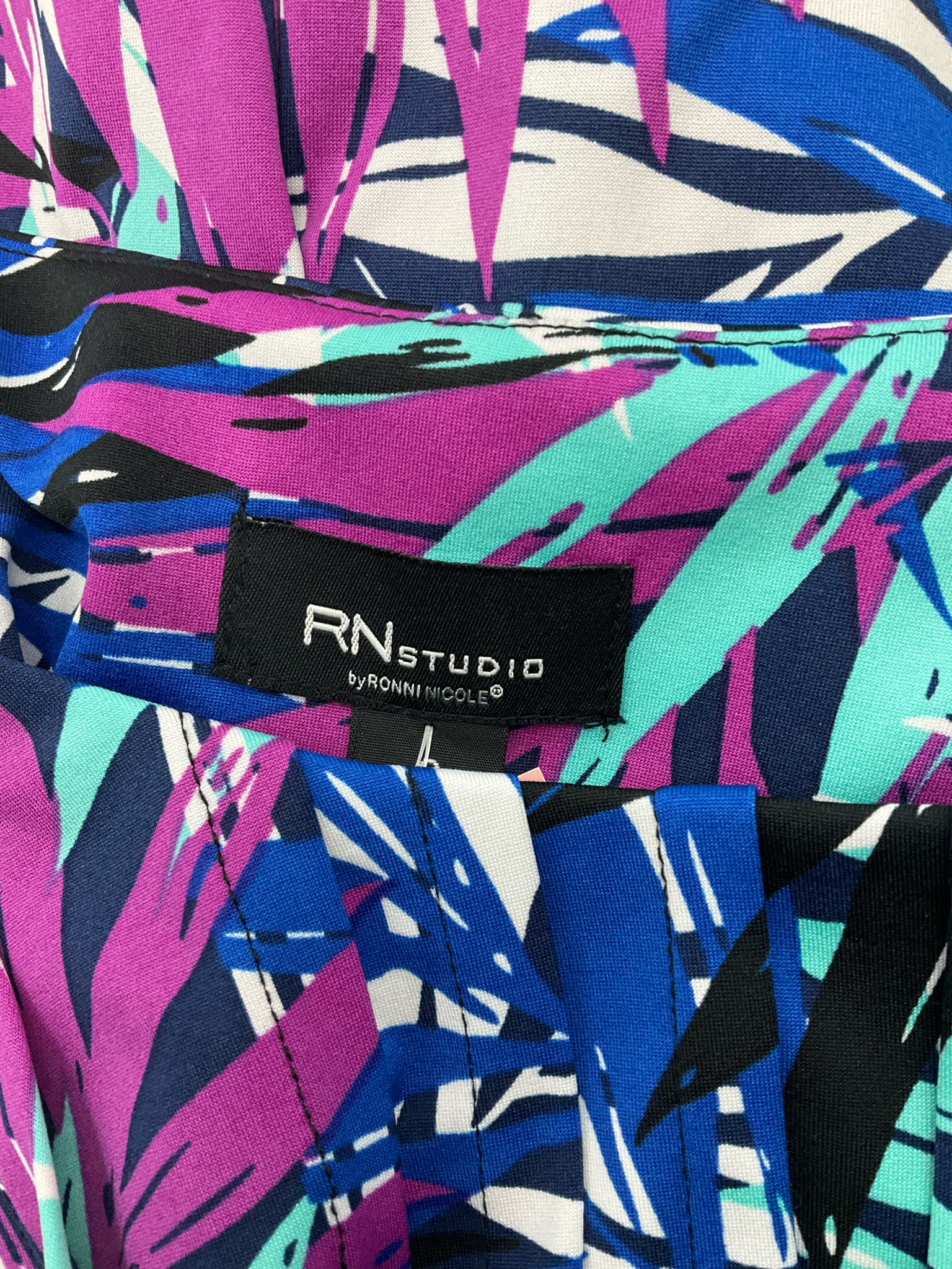 RN Studio by Ronni Nicole Palm Leaf Print Stretch Dress Size 4 - ONLINE ONLY
