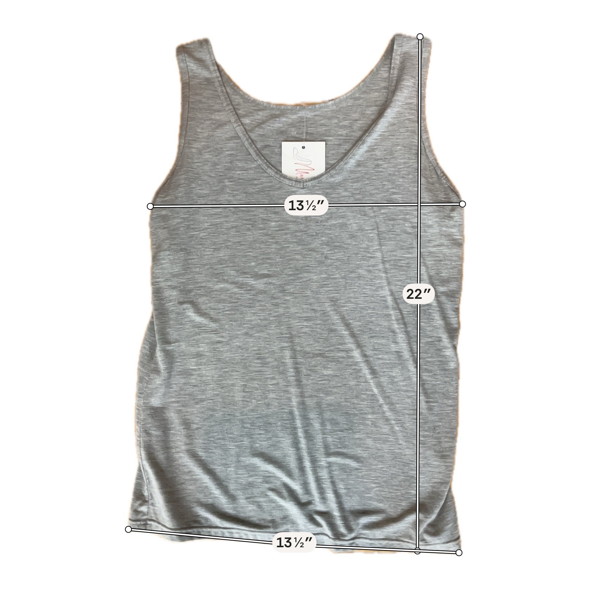 Heather Gray Modal Spandex Blend Soft Stretch Tank Top Size Medium