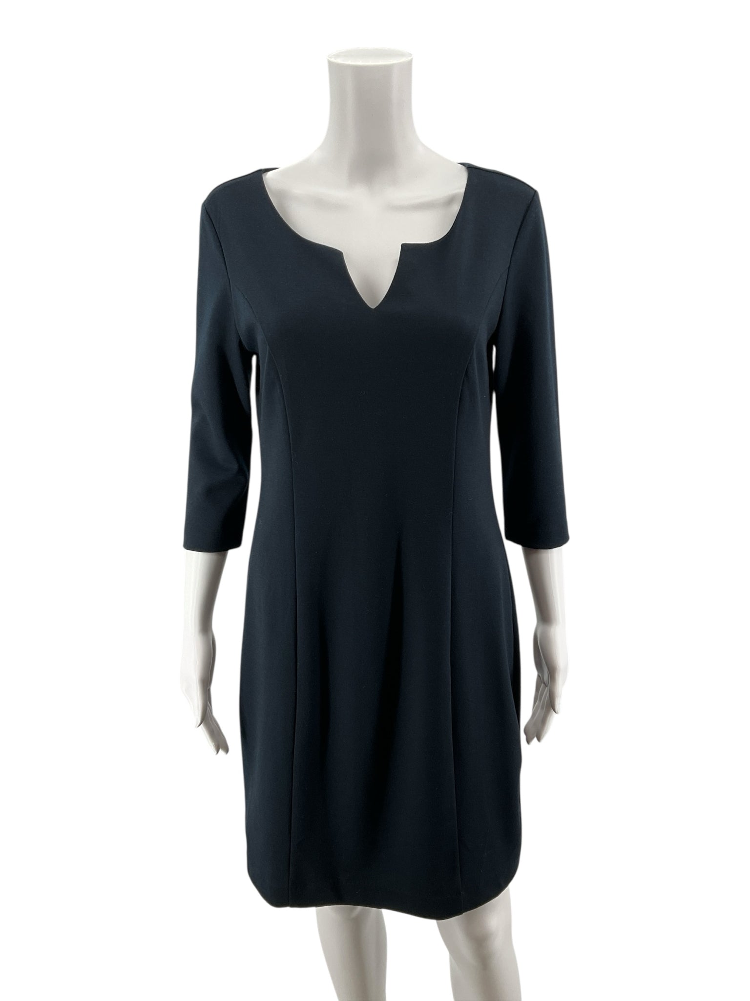 Banana Republic Navy Blue V-Notch Ponte Sheath Dress Size 6