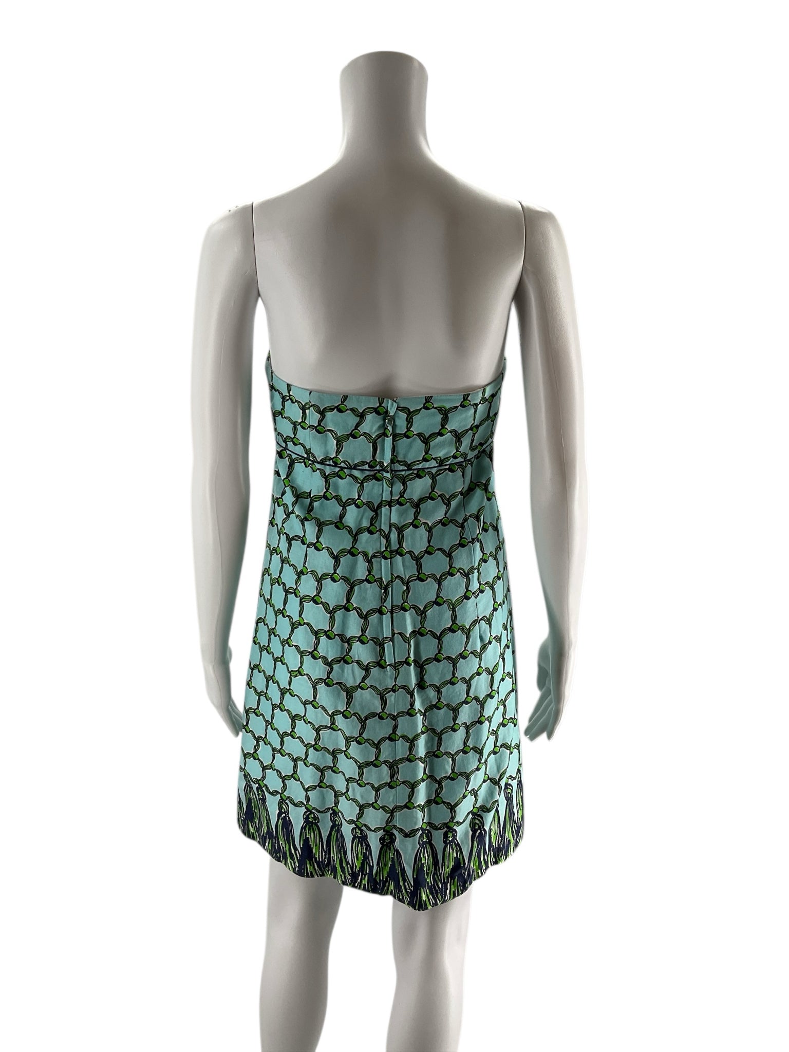 Lilly Pulitzer Aqua, Navy & Green Print Dress – Women’s Size 2
