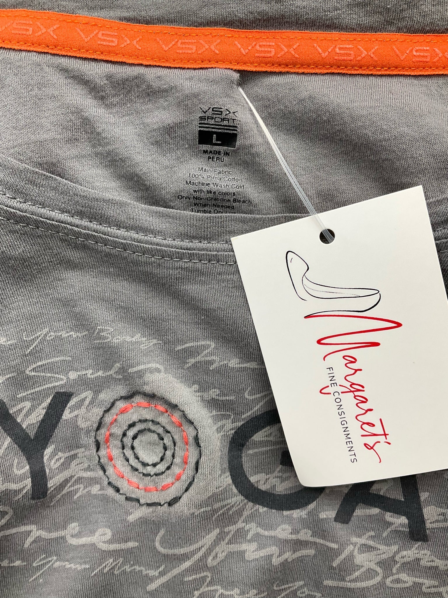 VSX Gray Solid Pre-Owned Ladies Top - Size Large - Margaret’s Fine Consignment