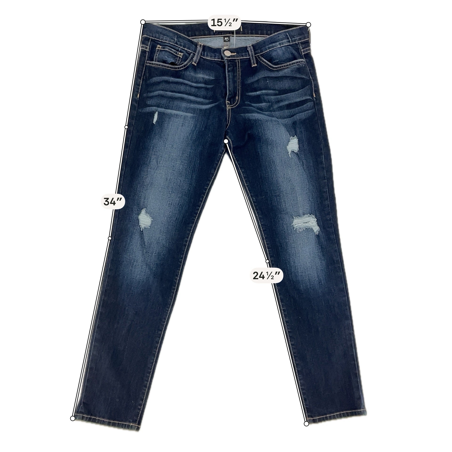 Flying Monkey Platinum Mid Rise Distressed Skinny Jeans Size 6