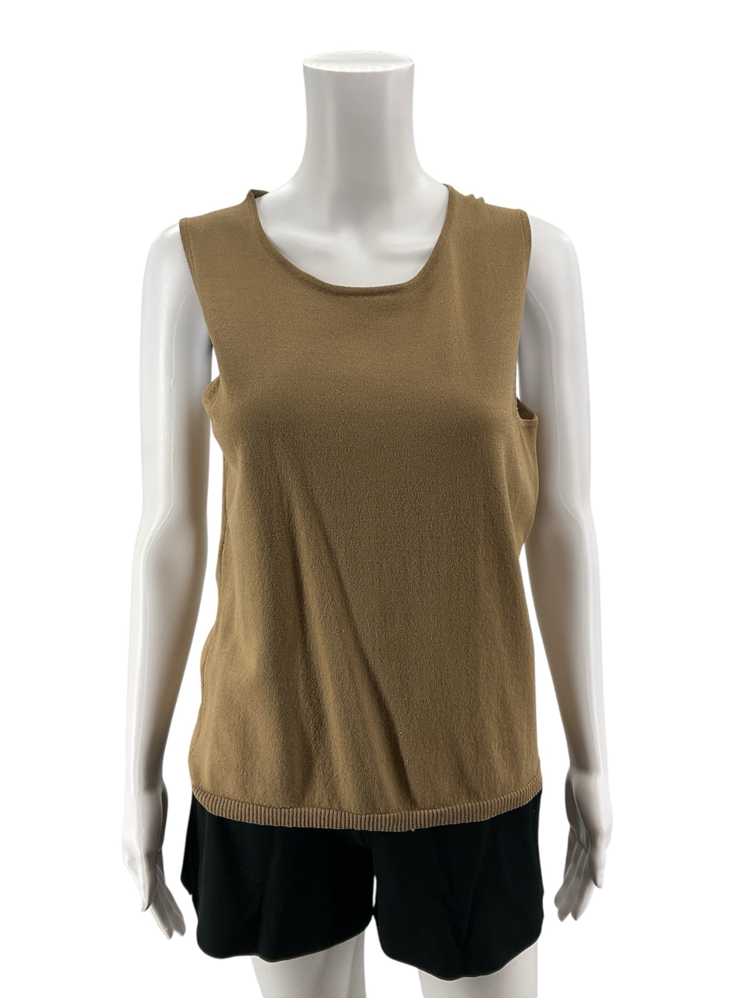 Josephine Chaus Petite Taupe Rayon Blend Sleeveless Knit Shell Top Size MP
