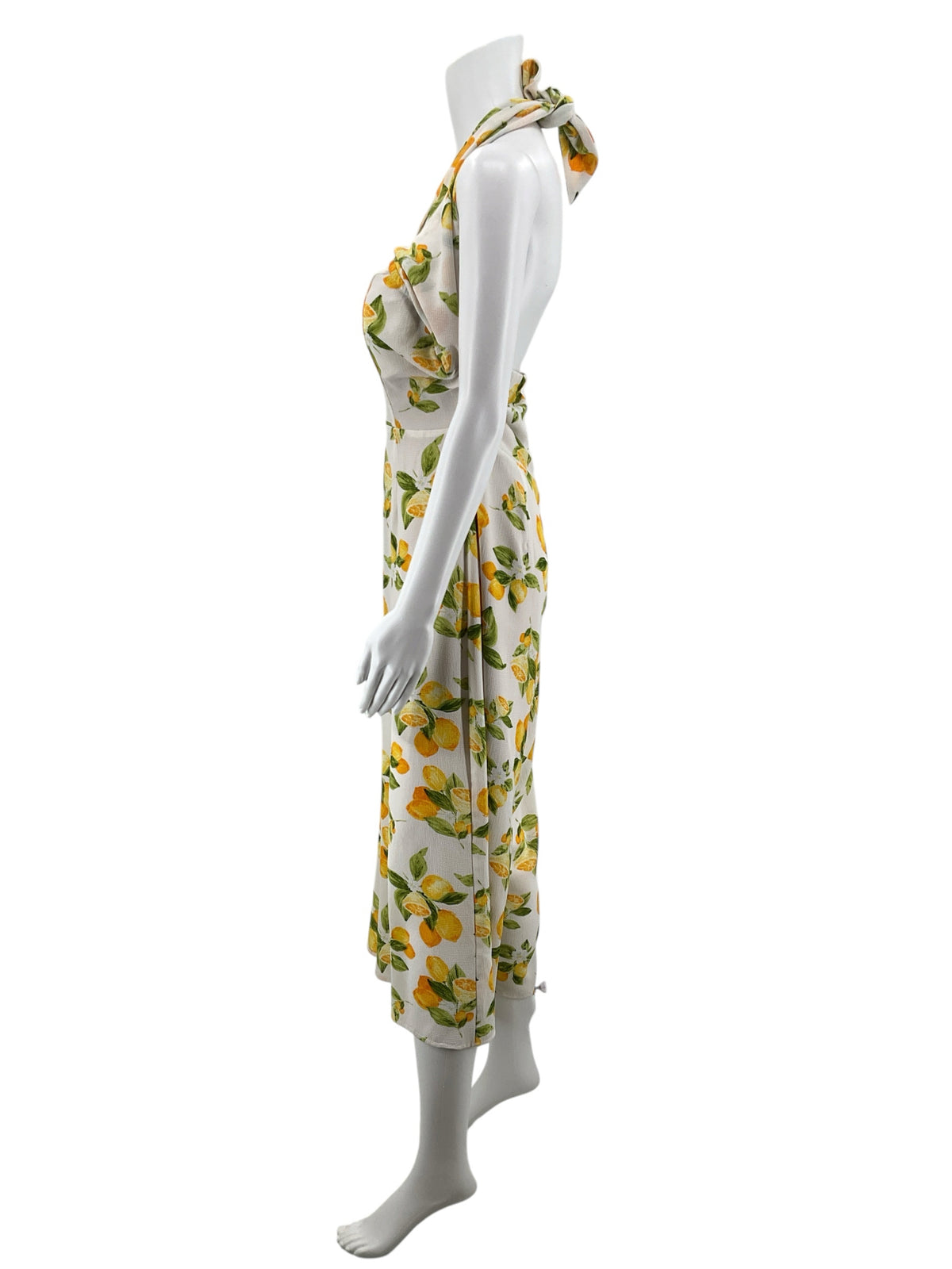 Lola Grace Lemon Print Halter Wide Leg Jumpsuit Size Large - ONLINE ONLY