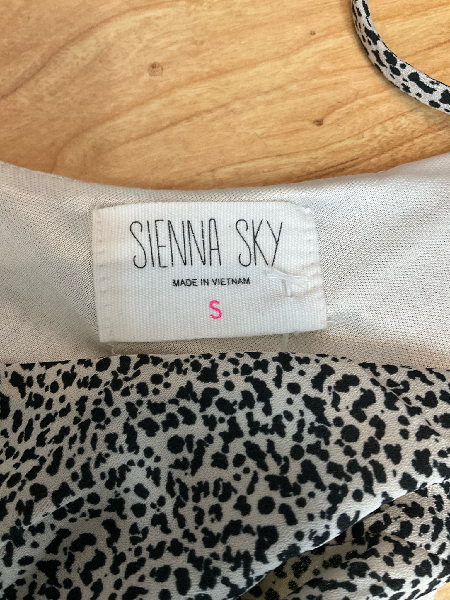 Sienna Sky Cheetah Print Midi Slip Dress Size S | Button Front Tie Waist - ONLINE ONLY