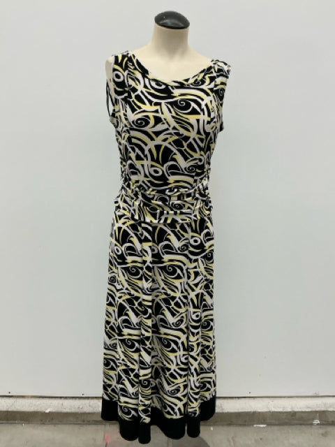Perceptions Yellow Black Floral Print Sleeveless Sheath Dress Size 8 - ONLINE ONLY