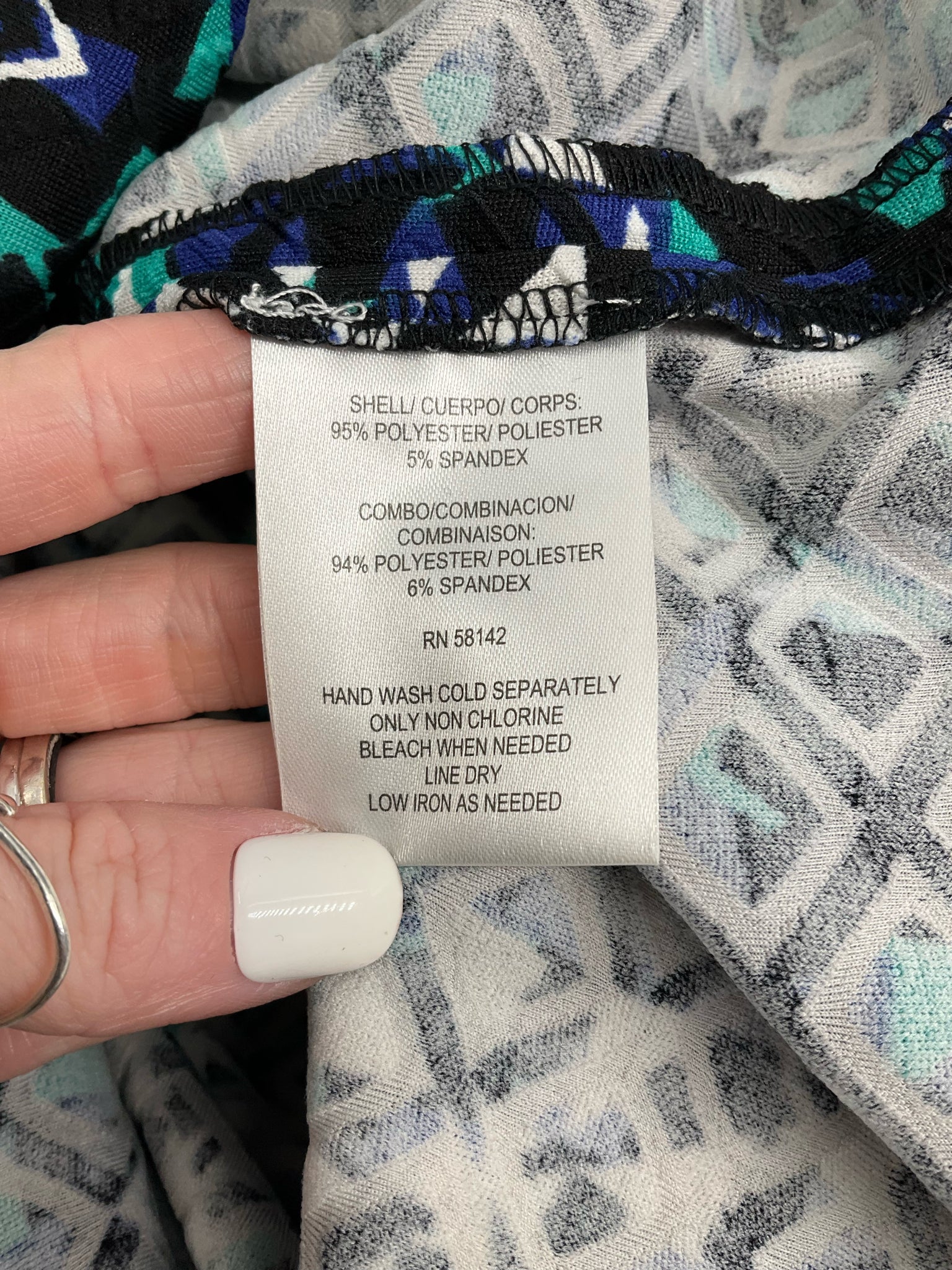 Maggy LondonTeal/Blue/Black Print Pre-Owned Ladies Dress - Size 4