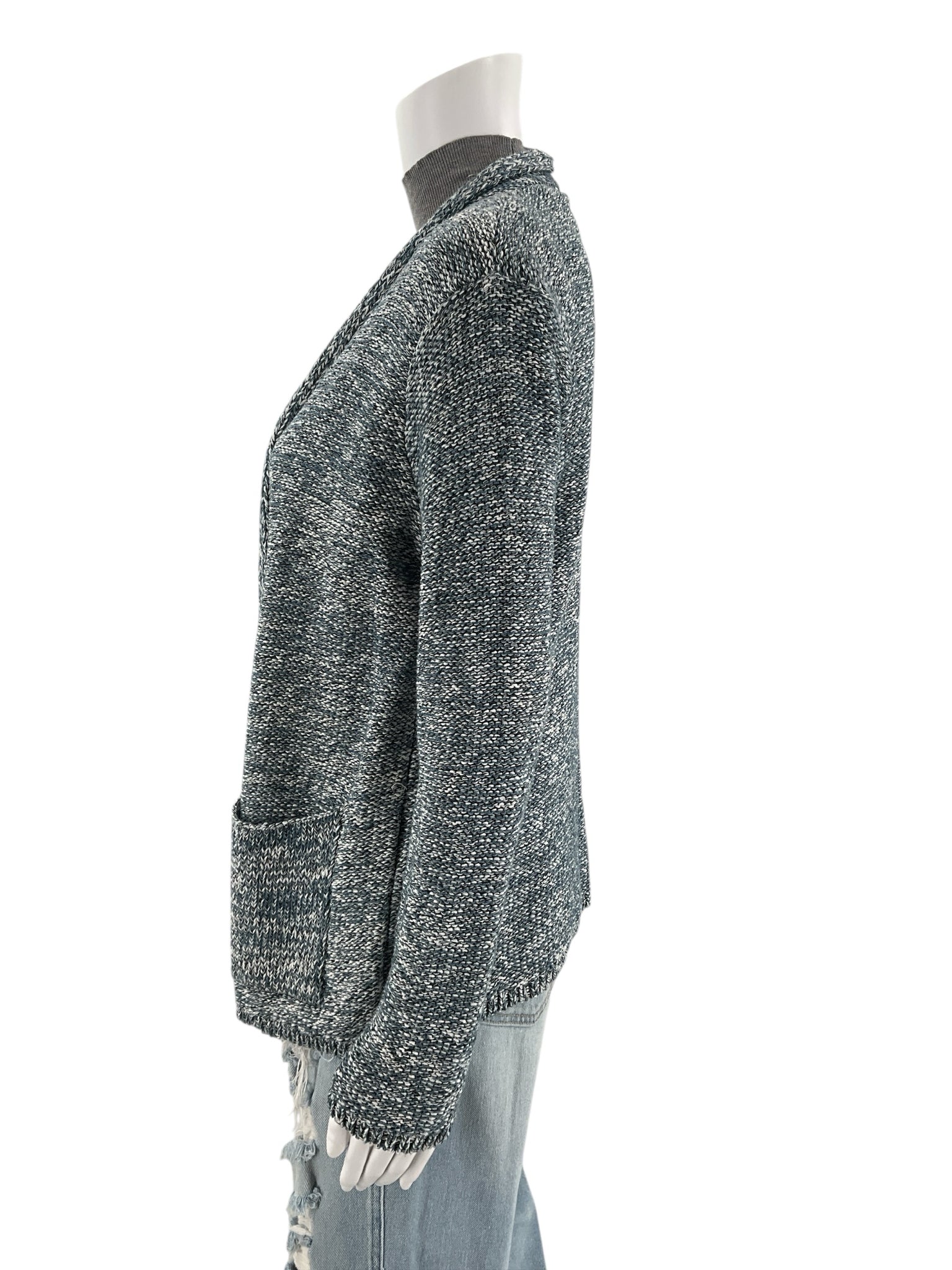 Pure Jill Blue/White Solid Pre-Owned Ladies Shrug - Size XS - Margaret’s Fine Consignment