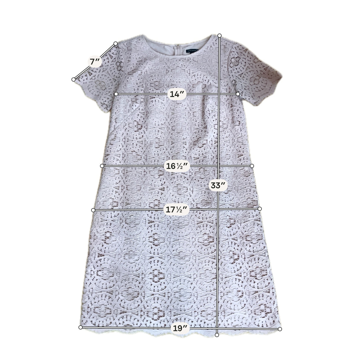 Ann Taylor Apricot Pink Lace Shift Dress Size 0 - ONLINE ONLY
