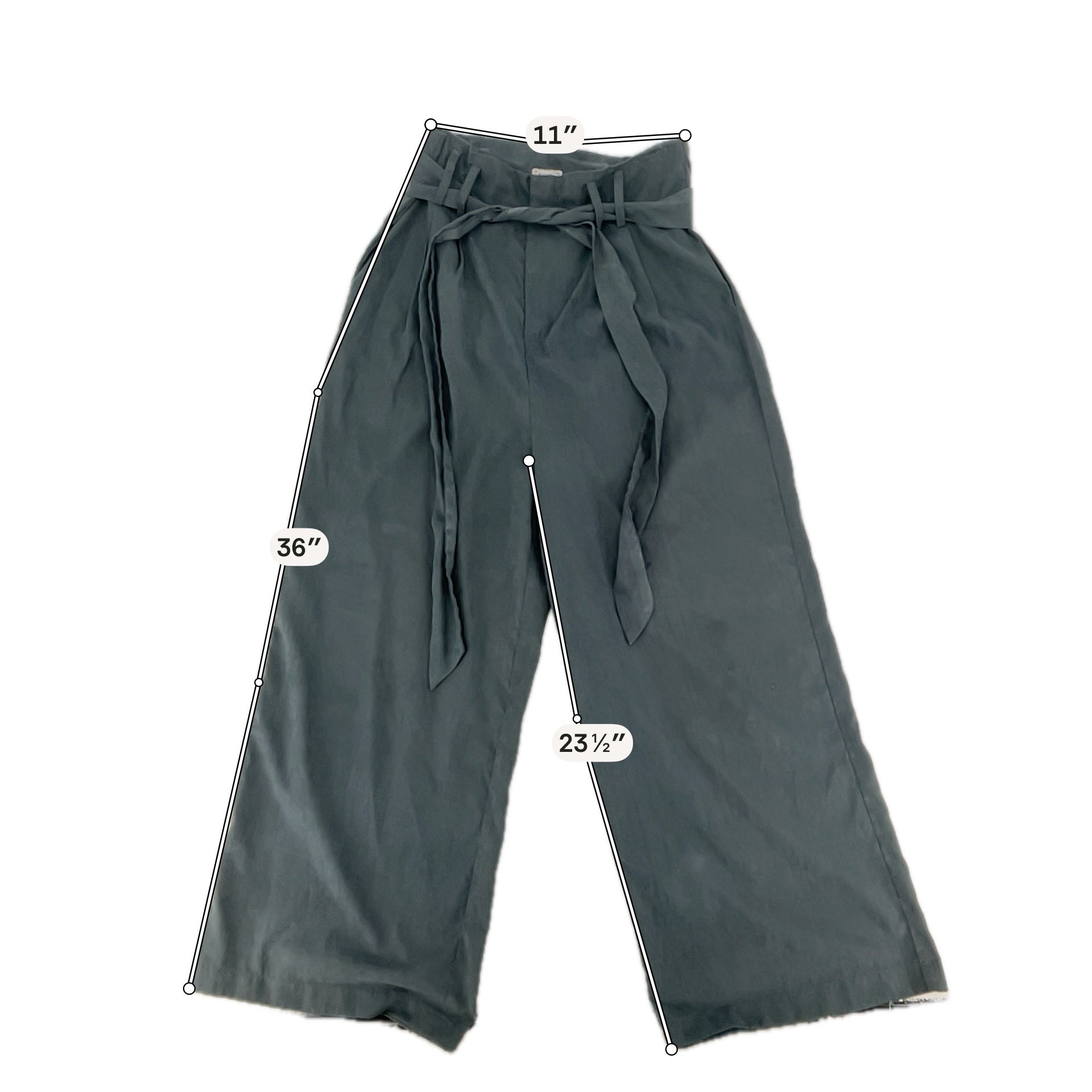 Sadie + Sage Gray Pant Sadie + Sage Gray Pleated Paperbag Waist Wide Leg Culottes Size Small - Size S