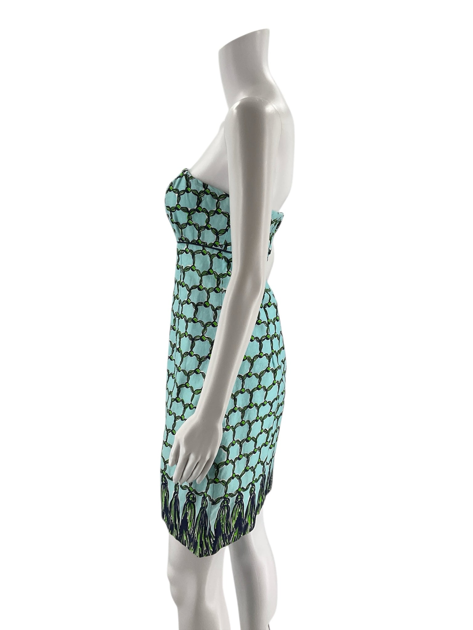 Lilly Pulitzer Aqua, Navy & Green Print Dress – Women’s Size 2