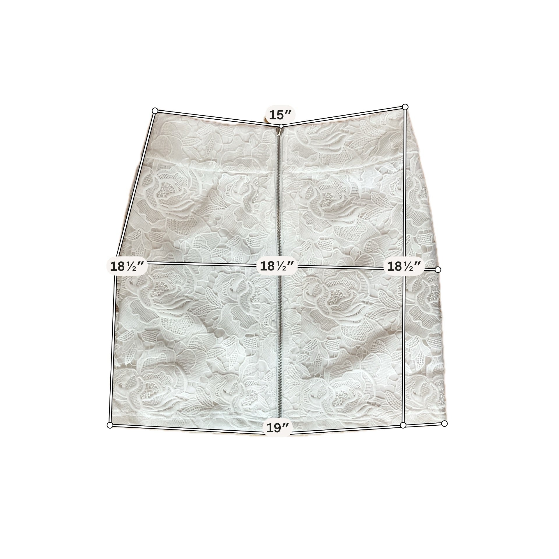 INC Size 8 White Embroidered Pre-Owned Ladies Skirt