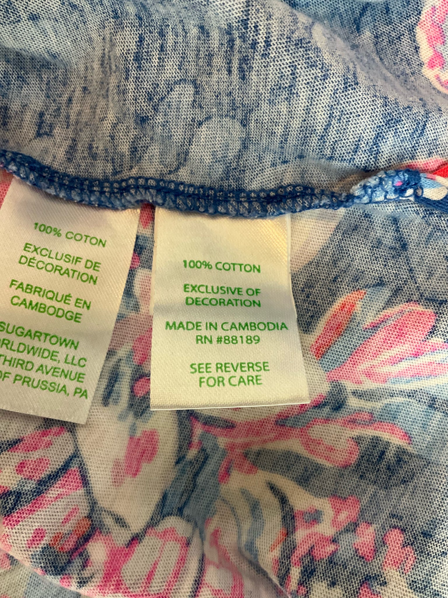 Lilly Pulitzer Michele V-Neck Top Floral Print Size Large