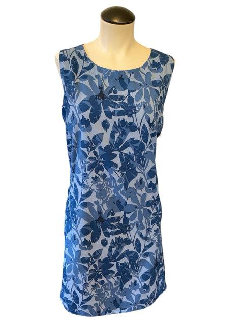 Rip Skirt Blue Floral Pre-Owned Ladies Dress - Size Medium - Margaret’s Fine Consignment