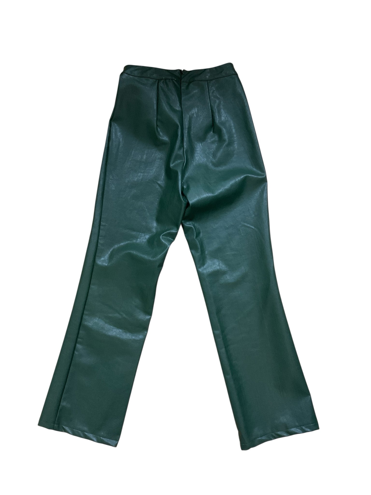 Le Lis Olive Green Faux Leather High Waisted Wide Leg Pants Size XS