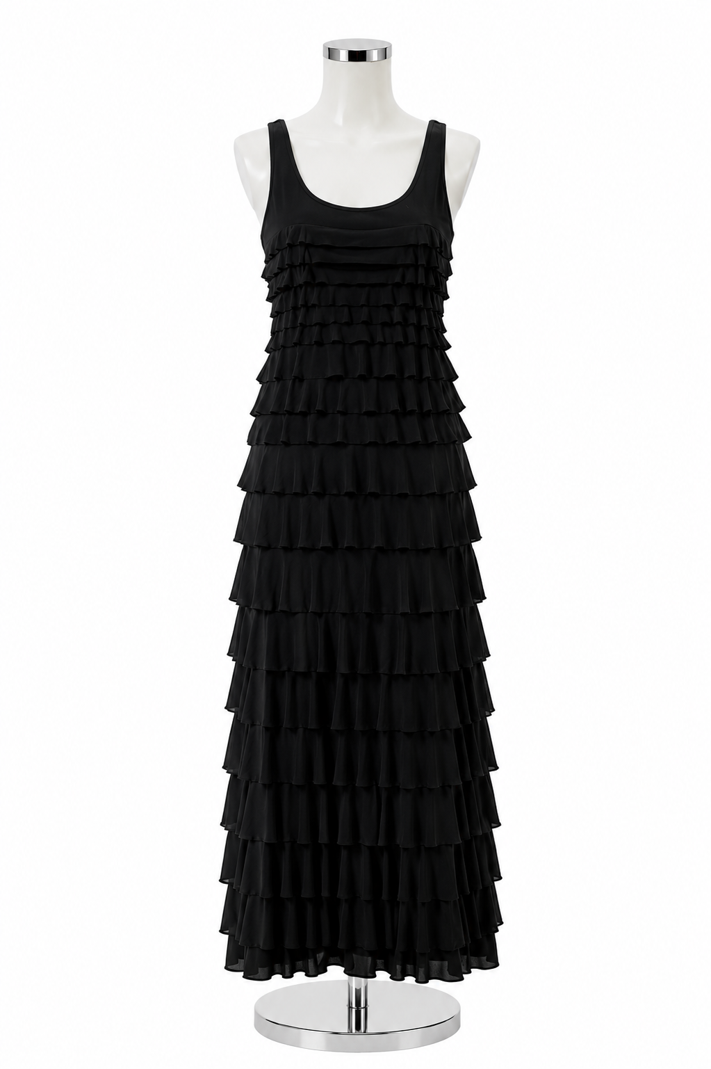 STYLE by Hélène Lagier Black Tiered Ruffle Maxi Dress Size XS- ONLINE ONLY