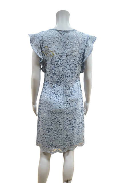 Ralph Lauren Baby Blue Floral Lace Sleeveless Sheath Dress Size 6