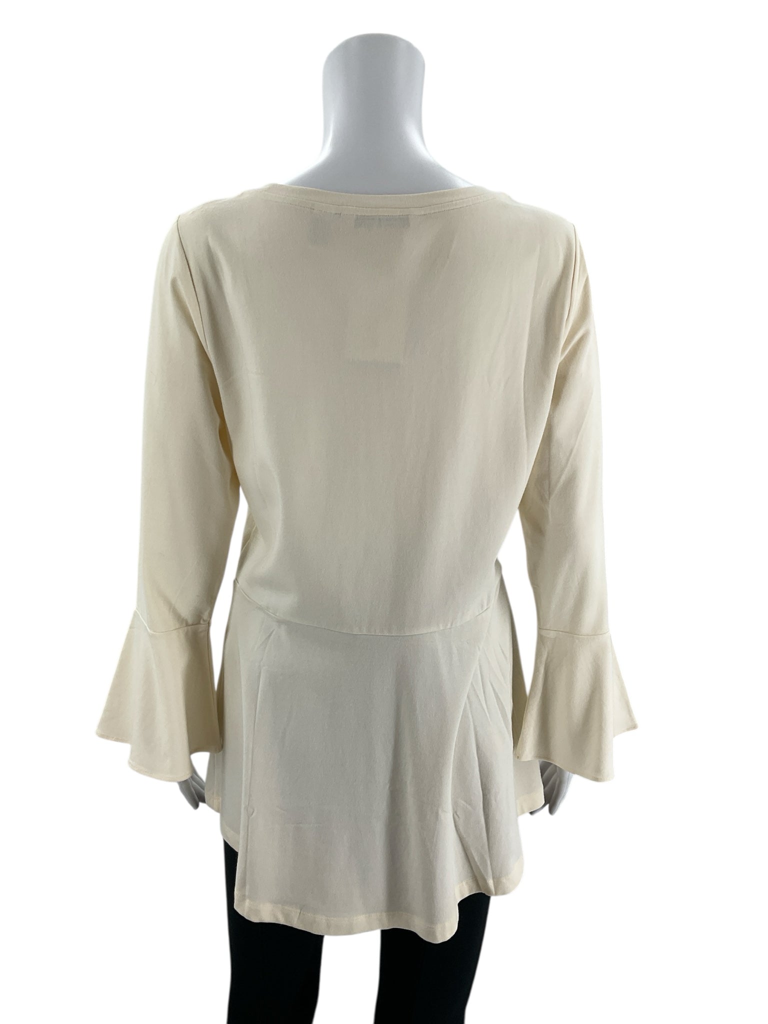 Issac Mizrahi Cream Solid Pre-Owned Ladies Top - Size Small - Margaret’s Fine Consignment