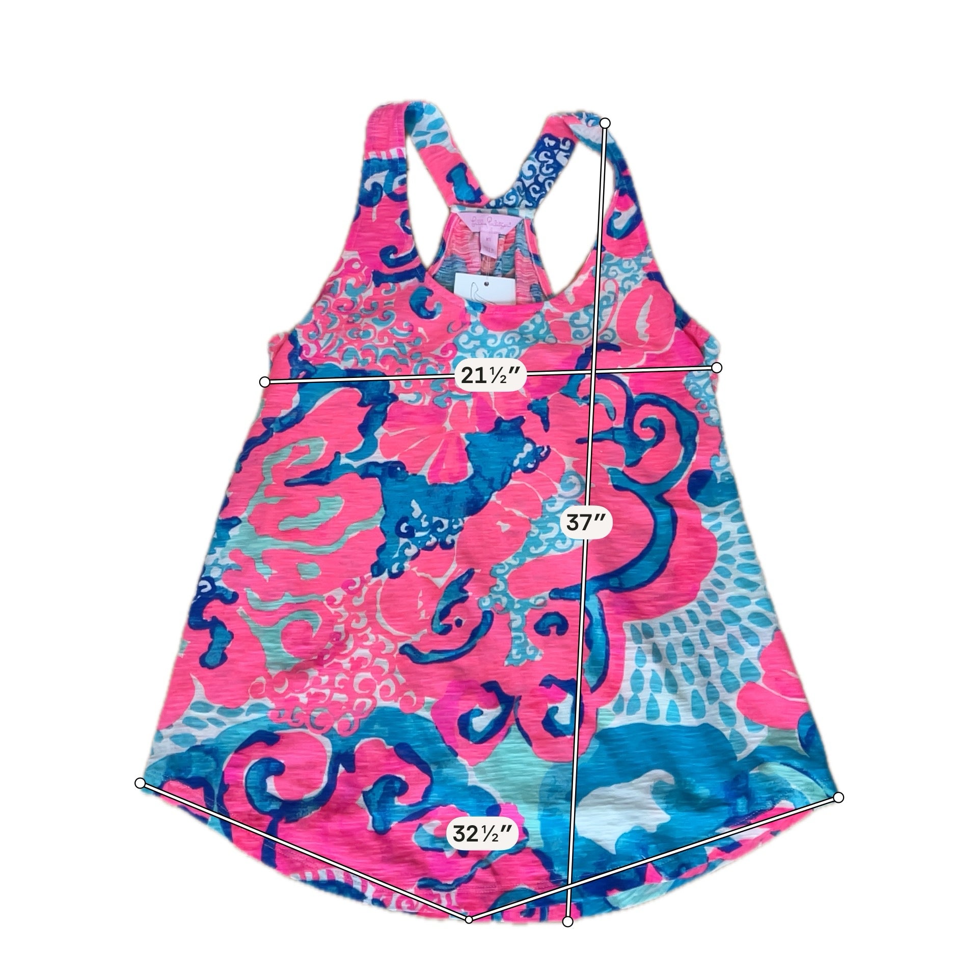 Lilly Pulitzer Marlowe Dress XS First Impression Print Pink Blue Swing Tank