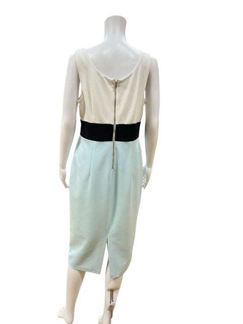 Donna Morgan white/blue Dress Size 12 white/blue colorblock Pre-Owned Ladies Dress - Size 12