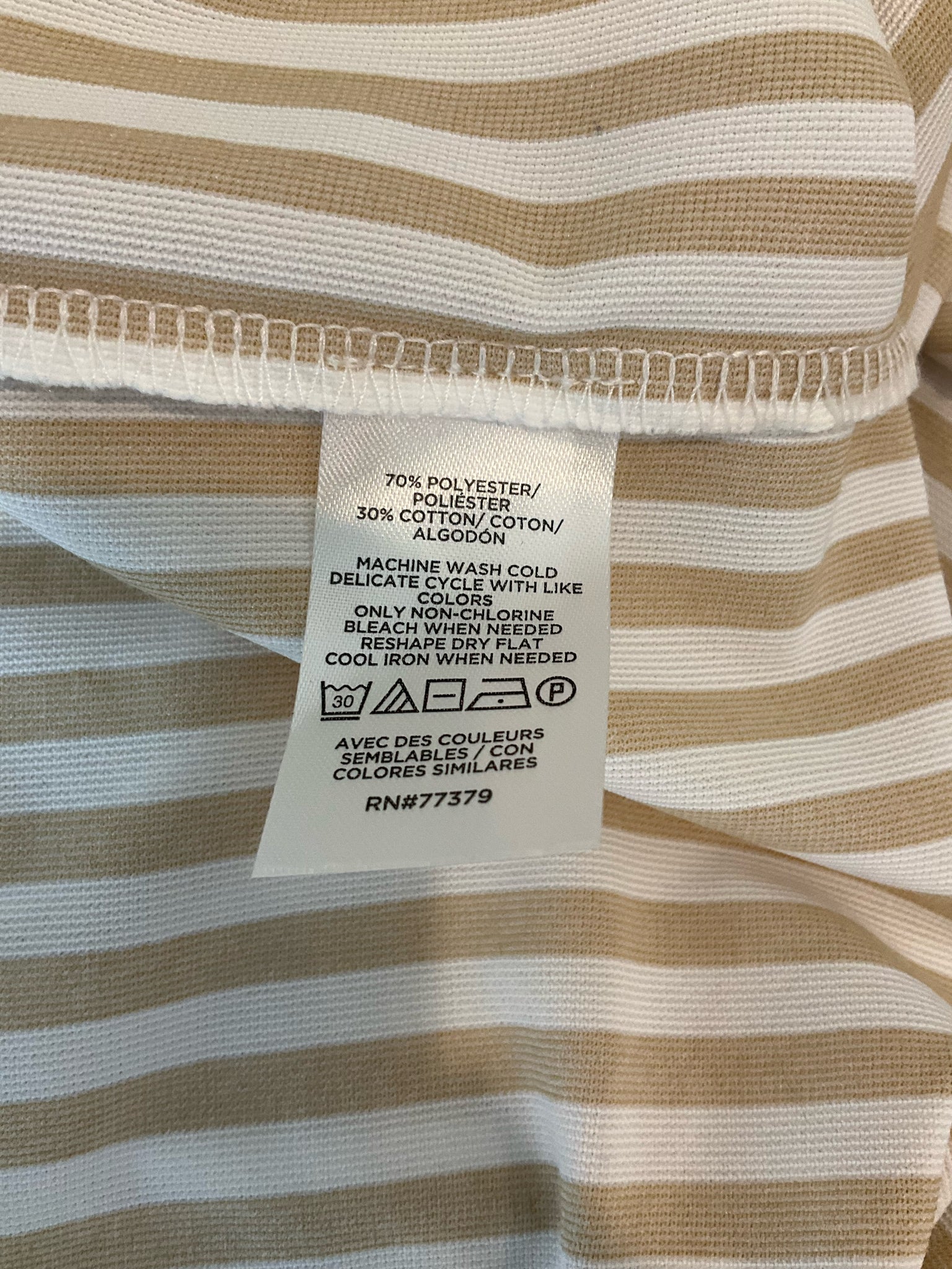 Ann Taylor tan/white Cap Sleeve Tan & White Stripe Flutter Sleeve Top Size XS - Size XS